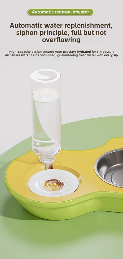 Automatic Drinking Stainless Steel Pet Bowl Double Set for Cats and Dogs