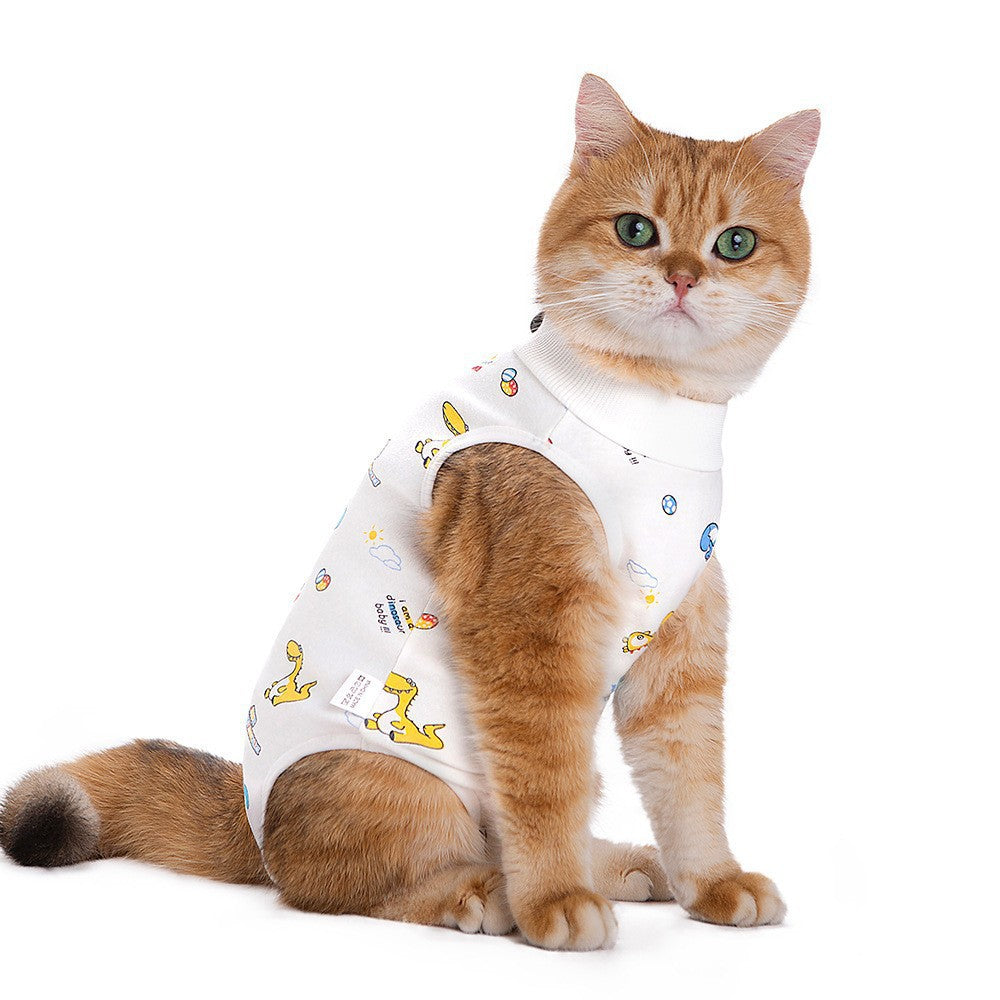 Post Surgery Cat Recovery Suit for Female Cats Anti Lick Cone Alternative Soft Breathable Pet Surgical Suit Spay Neuter Recovery