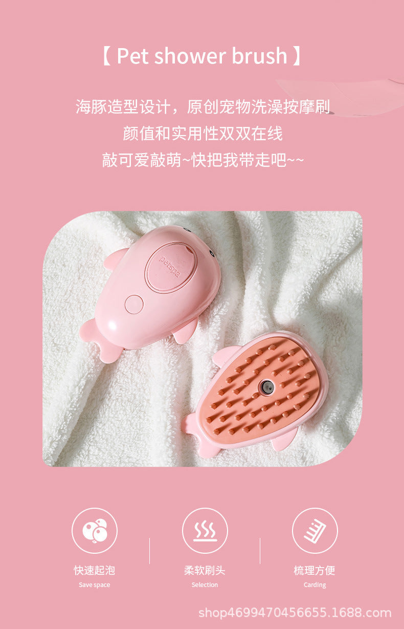 Pet Bath Spray Comb Cat Dog Electric Hair Removal Comb One-Key Anti-Flying Hair Dolphin Massage Brush Rechargeable