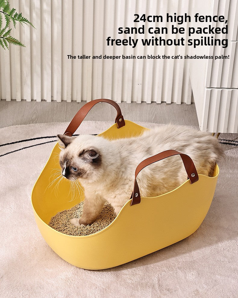 Creative Portable Open Design Large Cat Litter Box Cat Toilet Essential Supplies