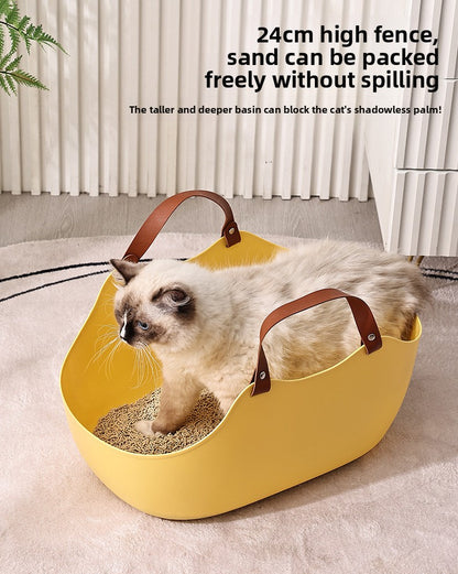 Creative Portable Open Design Large Cat Litter Box Cat Toilet Essential Supplies