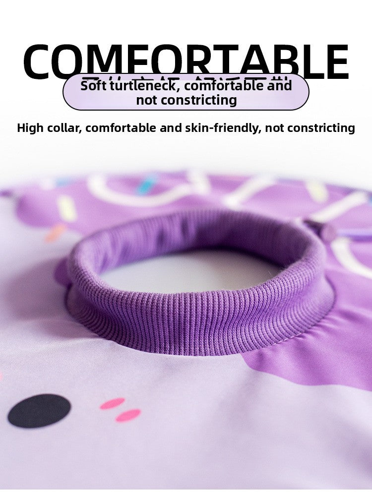 Deepened Neck Adjustable Waterproof Elizabethan Collar Anti Bite for Cats Dogs