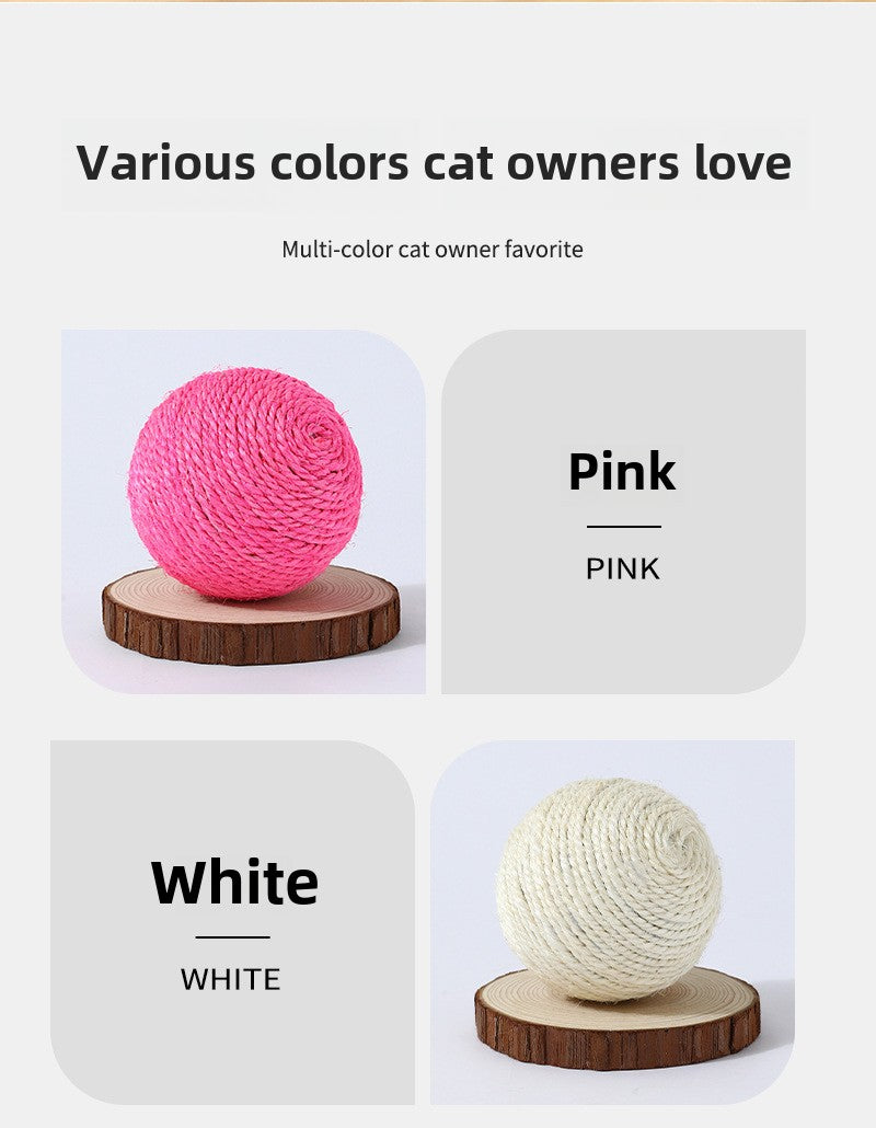 Self-entertaining Pet Toy Sound Bell Ball Jute Ball 8cm Cat Teaser