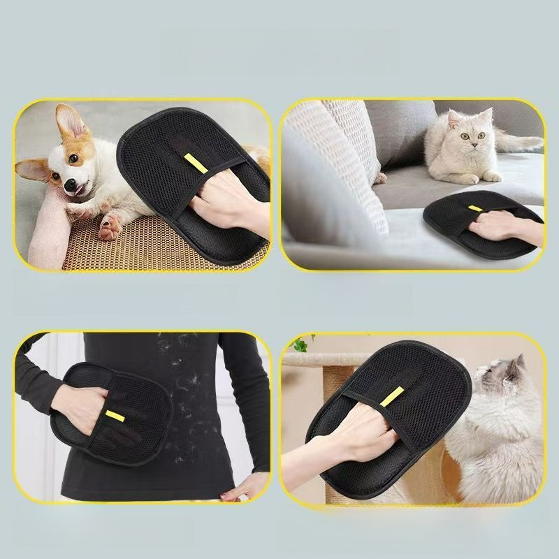 Pet Hair Removal Glove Cat Hair Remover Cat Hair Removal Tool Pet Grooming Brush Hair Sticky Roller Dog Double-Sided Brush