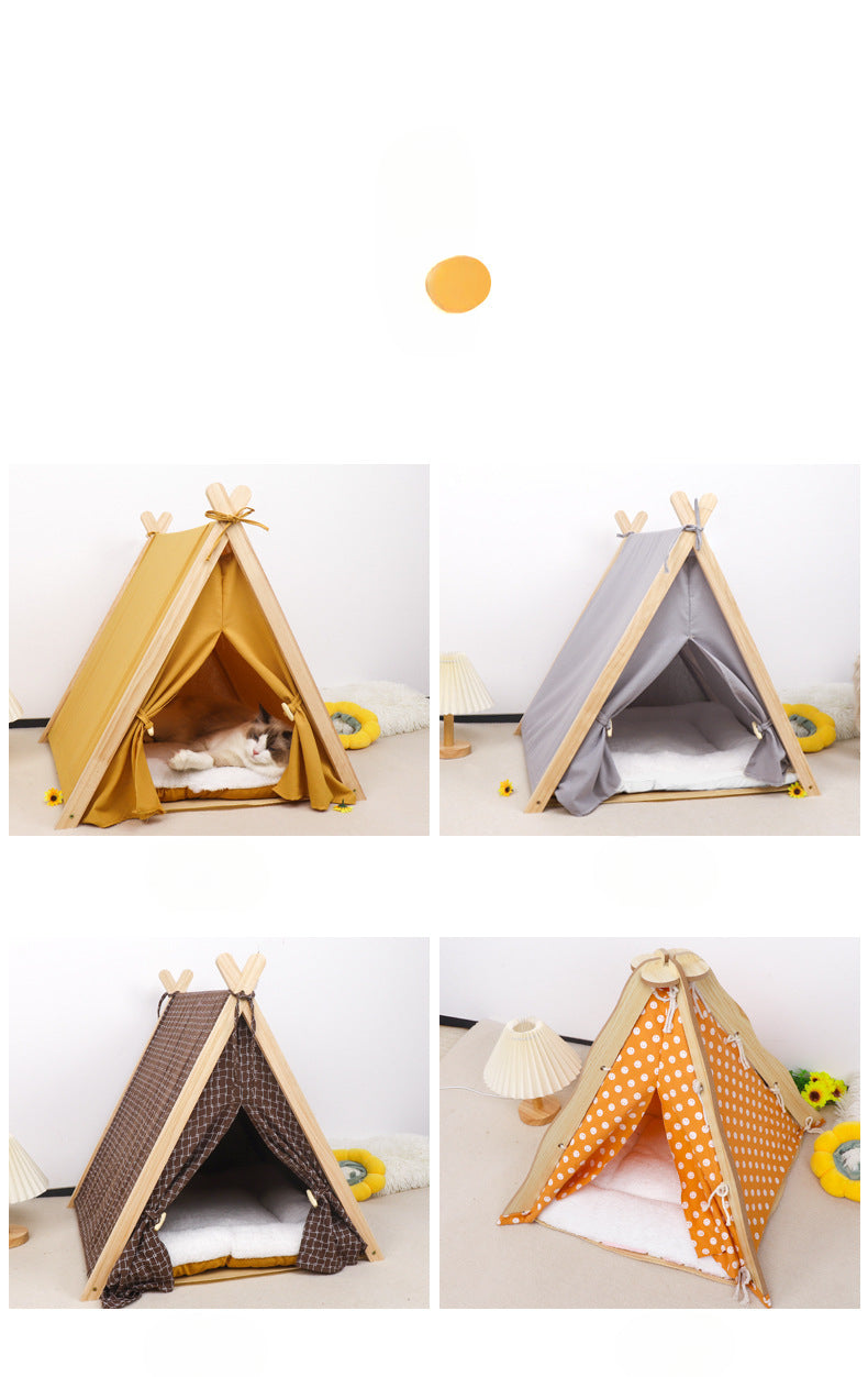 Pet Tent Dog House All-Season Universal Detachable Washable Enclosed Indoor Cat Winter Warm Cat Tent Cat House