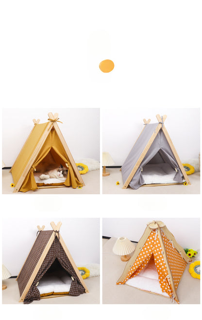 Pet Tent Dog House All-Season Universal Detachable Washable Enclosed Indoor Cat Winter Warm Cat Tent Cat House