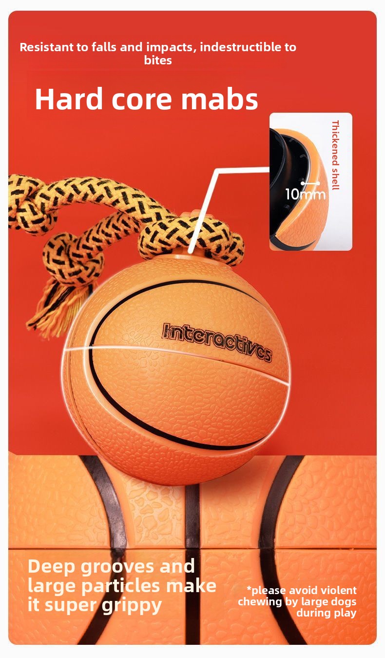 Smart Electric Dog Teaser Toy Rotating Basketball Interactive Durable Chew Fun Plaything