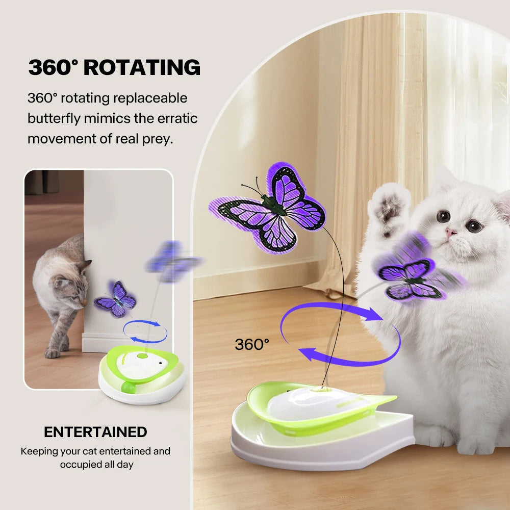 Self-Entertaining Electric Cat Toy 360-Degree Automatic Butterfly Ball Fun