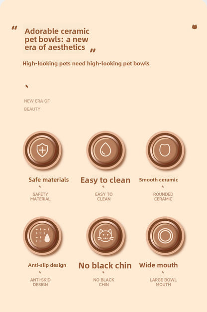 Premium Ceramic Cat Food Bowl Flying Saucer Shape Ergonomic Neck Support Dish for Healthy Eating Anti Choke and Digestive Aid Pet Supplies