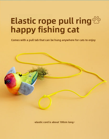 Realistic Bird Feather Bell Replacement Head for Cat Teaser Wand Pet Toy