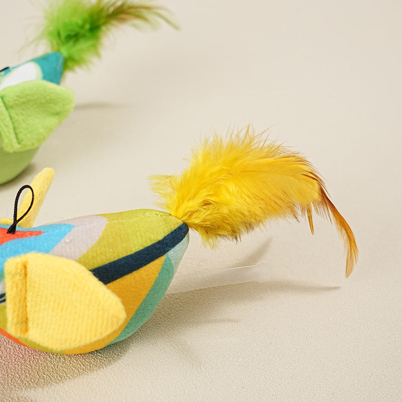 Pet play toy electric simulation bird plush catnip cat supplies