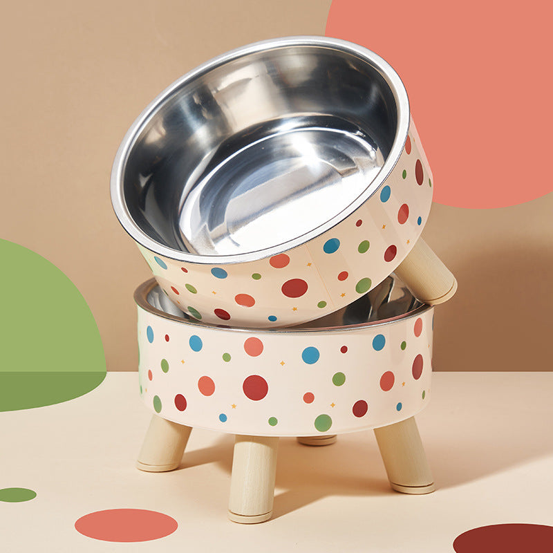 Universal Elevated Pet Food Bowl Cute Design Neck Support Anti Slip Anti Tip Detachable Feeder for Puppies Kittens and Small Pets