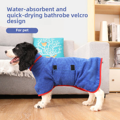 Pet Bath Towel Dog Can Wear Full Body Shower Super Absorbent Bathrobe Towel Blanket