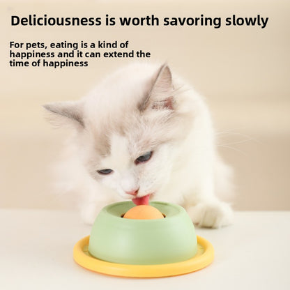 Interactive Cat Lick Mat Slow Feeder Toy for Boredom Relief Dental Care and Anti-Tip Self Entertainment with Cat Treats