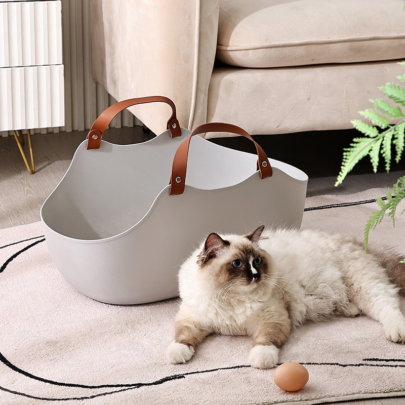 Creative Portable Open Design Large Cat Litter Box Cat Toilet Essential Supplies
