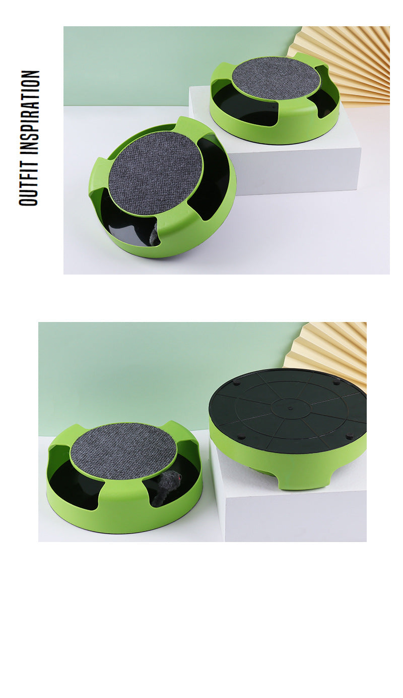 Cat Turntable Puzzle Play Plate Featuring Shadowless Mouse Toy