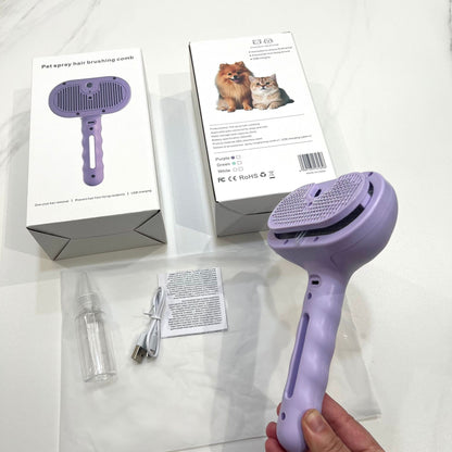 Blue Light Advanced Pet Spray with Non-Flying Hair Needle Grooming Comb