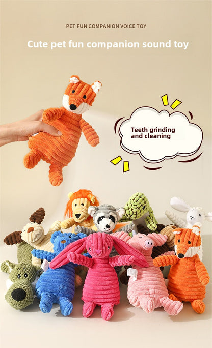 Plush Dog Toy with Sound for Chewing and Grinding Teeth