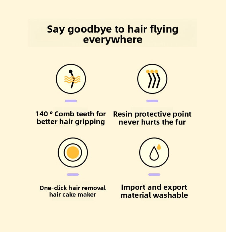 One-Click Hair Removal Comb for Cats Dogs Knot-Free Massage Tool