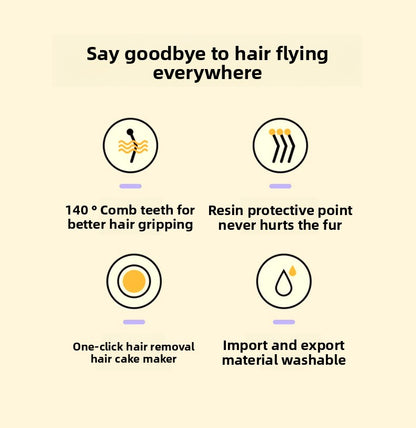 One-Click Hair Removal Comb for Cats Dogs Knot-Free Massage Tool