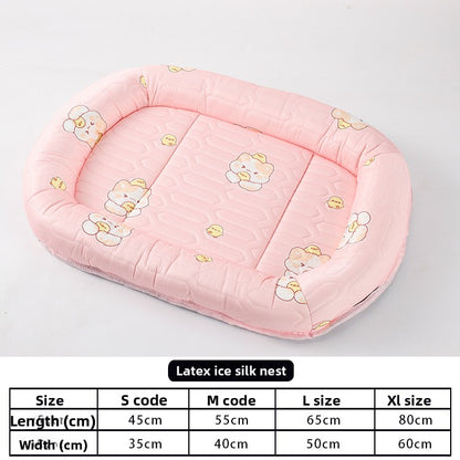 Ice Silk Dog Sleeping Mat Summer Cooling Pet Bed Cat Washable Ice Mat