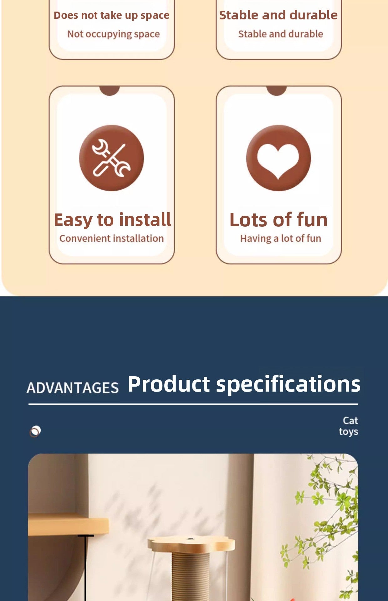 WearResistant Sisal Cat Scratching Post Board Toy for Vertical Climbing Boredom Relief