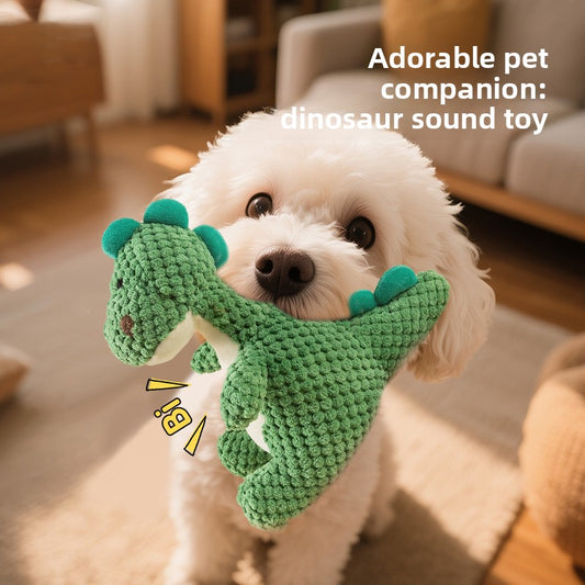 Durable Dinosaur Plush Dog Toy with Squeaker Interactive Chew Toy for Small Medium Dogs Tough Chewers Pet Supplies Puppy Teething