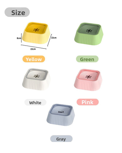 Dog Cat Water Bowl with Non Wet Mouth Floating Basin Buoyancy Neck Protection