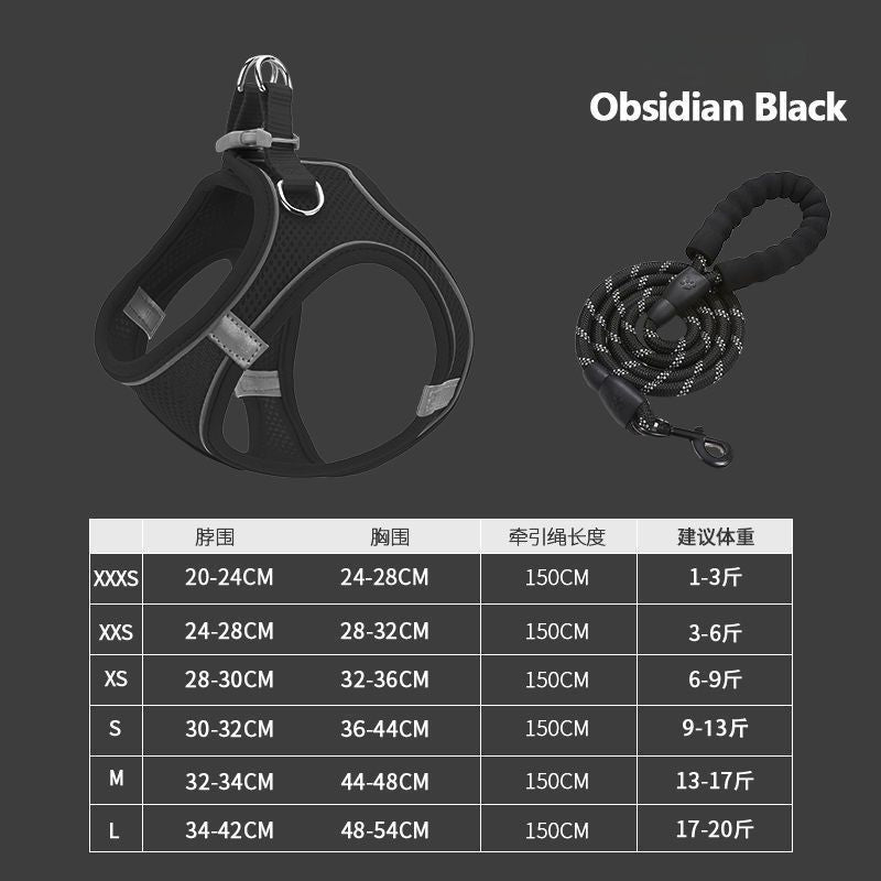 New Pet Vest-Style Pet Harness Reflective Breathable Cat Dog Leash Walking Leash Dropshipping