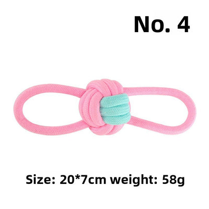 Pink Blue Combination Pet Cotton Rope Knot Toy for Tough Chewing Dogs