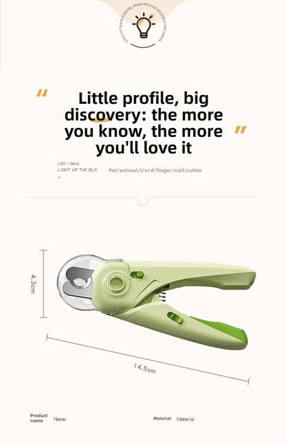 Beginner Friendly Cat Dog Nail Clipper with Light and Bloodline Indicator