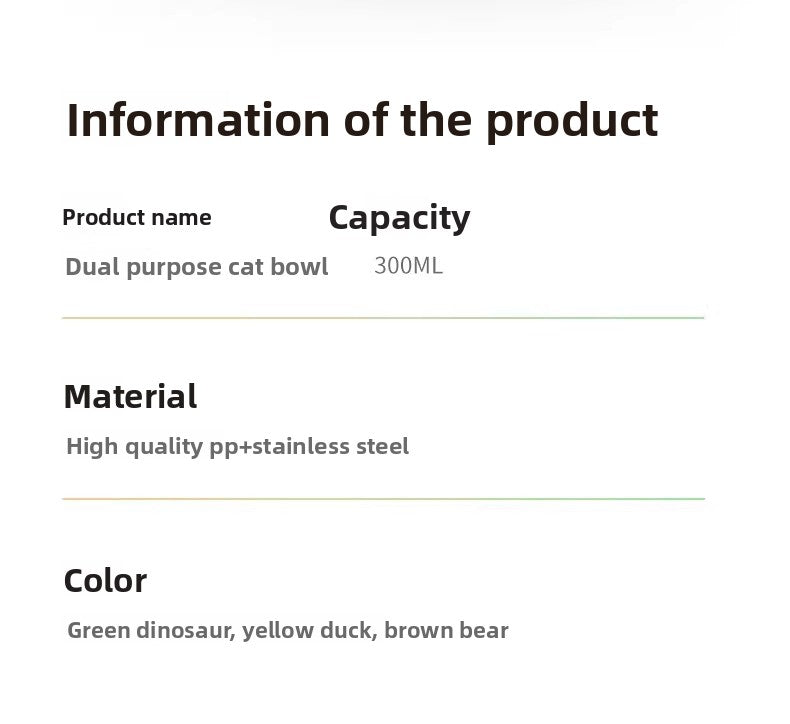 Slanted Mouth Pet Bowl Double Design Automatic Drinking Anti Choke Dog Cat Bowl