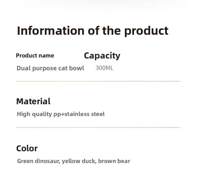 Slanted Mouth Pet Bowl Double Design Automatic Drinking Anti Choke Dog Cat Bowl