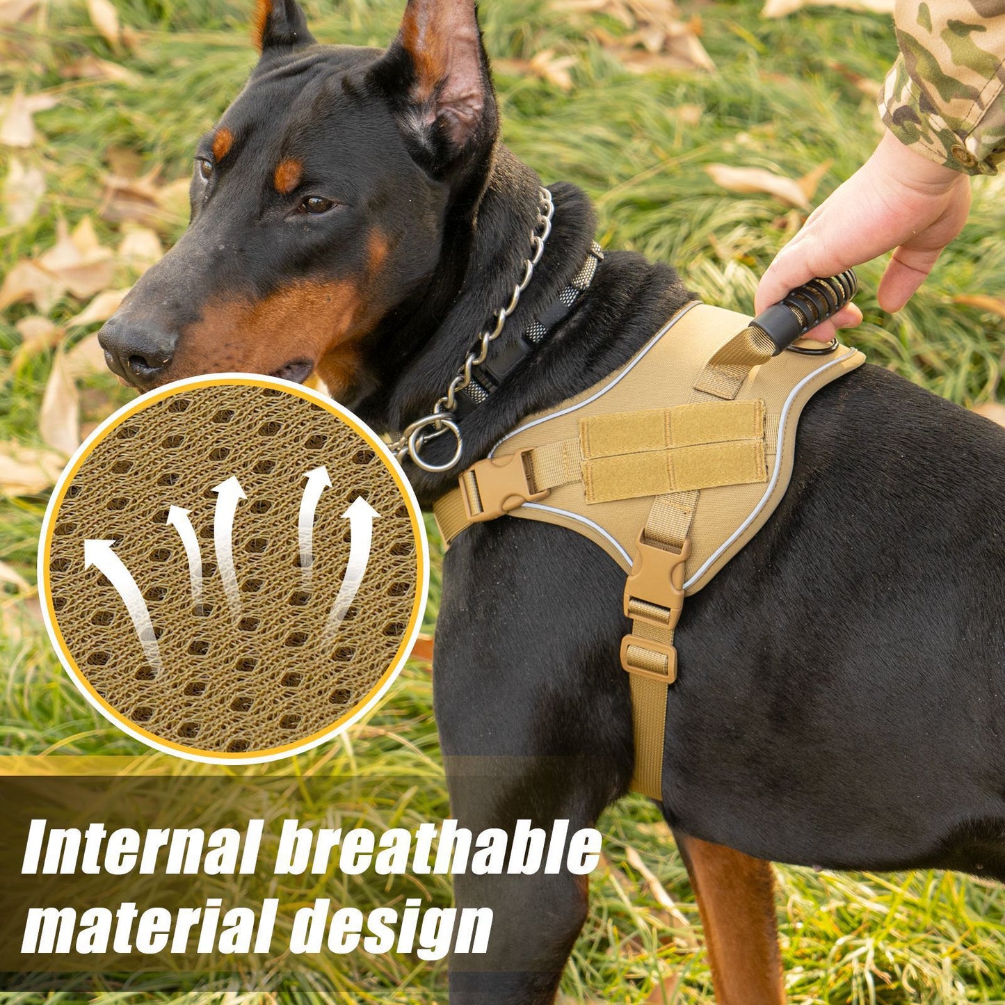 Tactical Dog Harness Quick Release No Pull Pet Vest for Medium Large Dogs German Shepherd Golden Retriever Training with Leash