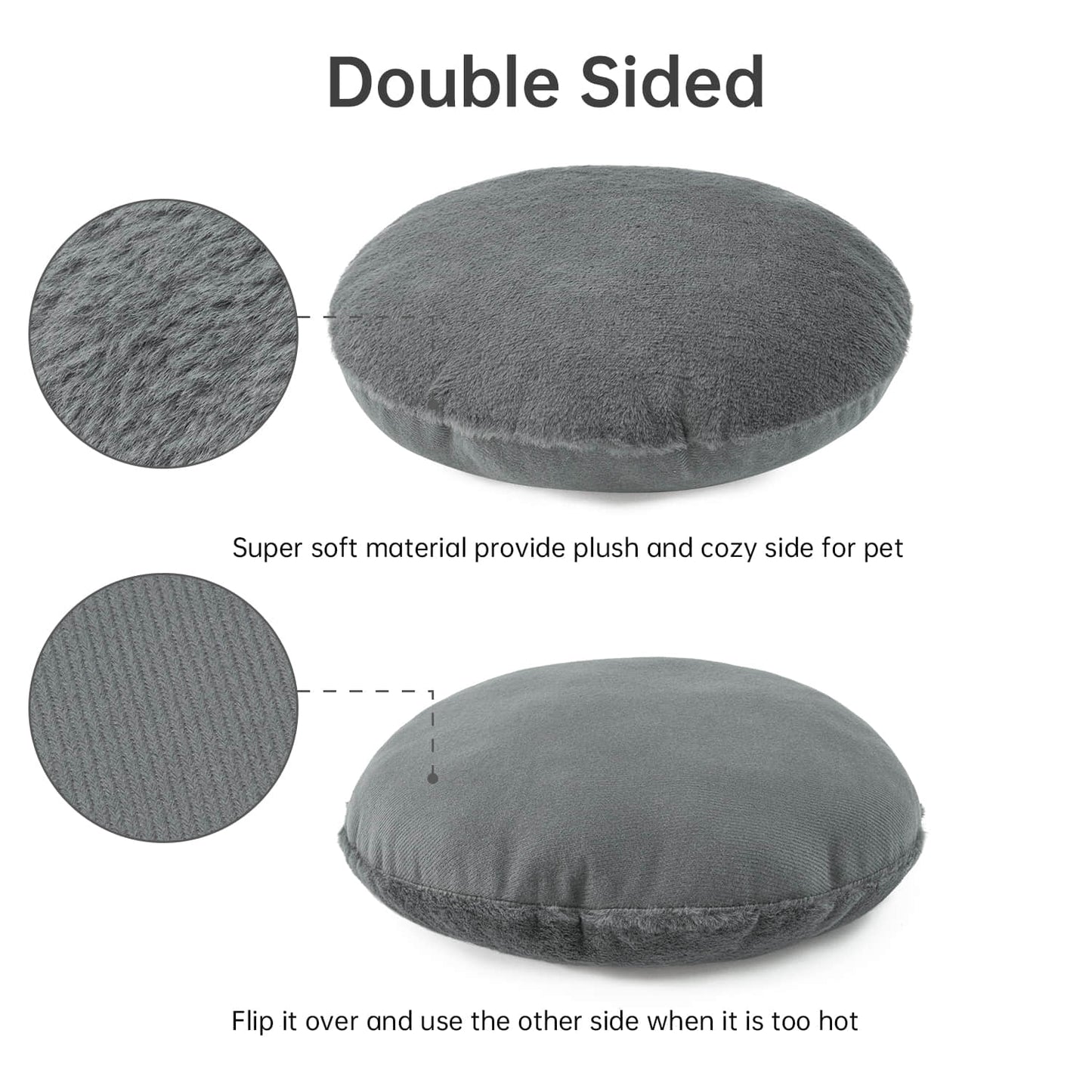 Detachable Foldable Cave Cat Bed Featuring Double Zipper Soft Fur Pad