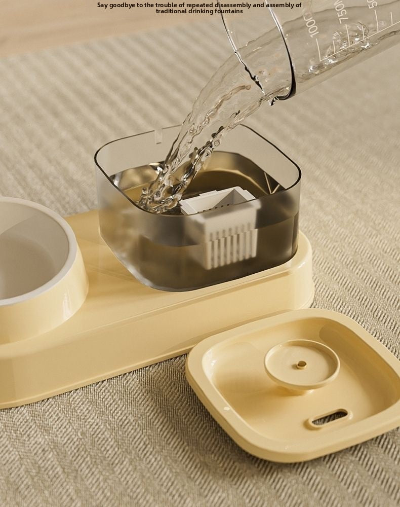 Anti Tip Electric Water Dispenser Cat Bowl with Large Capacity Integrated Circulating Food Water Fountain