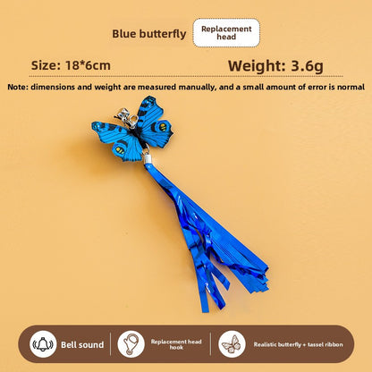 Realistic Bird Feather Bell Replacement Head for Cat Teaser Wand Pet Toy