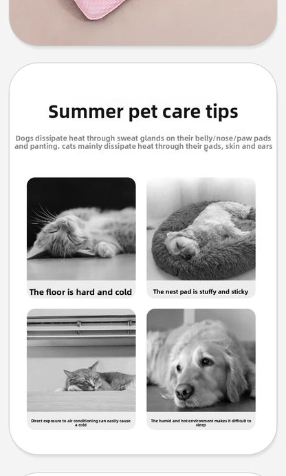Dog Cat Ice Silk Summer Cooling Sleeping Mat for Pets Comfort