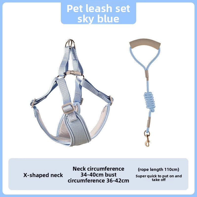 Dog Walking Vest Style Harness Leash for Small Medium Teddy Pomeranian Bichon