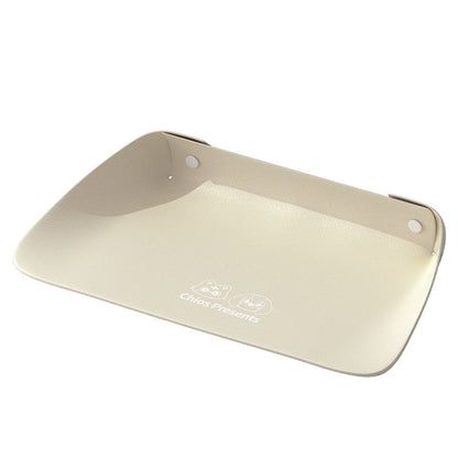 Semi Enclosed Waterproof Pet Placemat Non Slip Oil Proof Thickened Leather Dining Mat for Cats Dogs Food Bowl Mat Creative Design