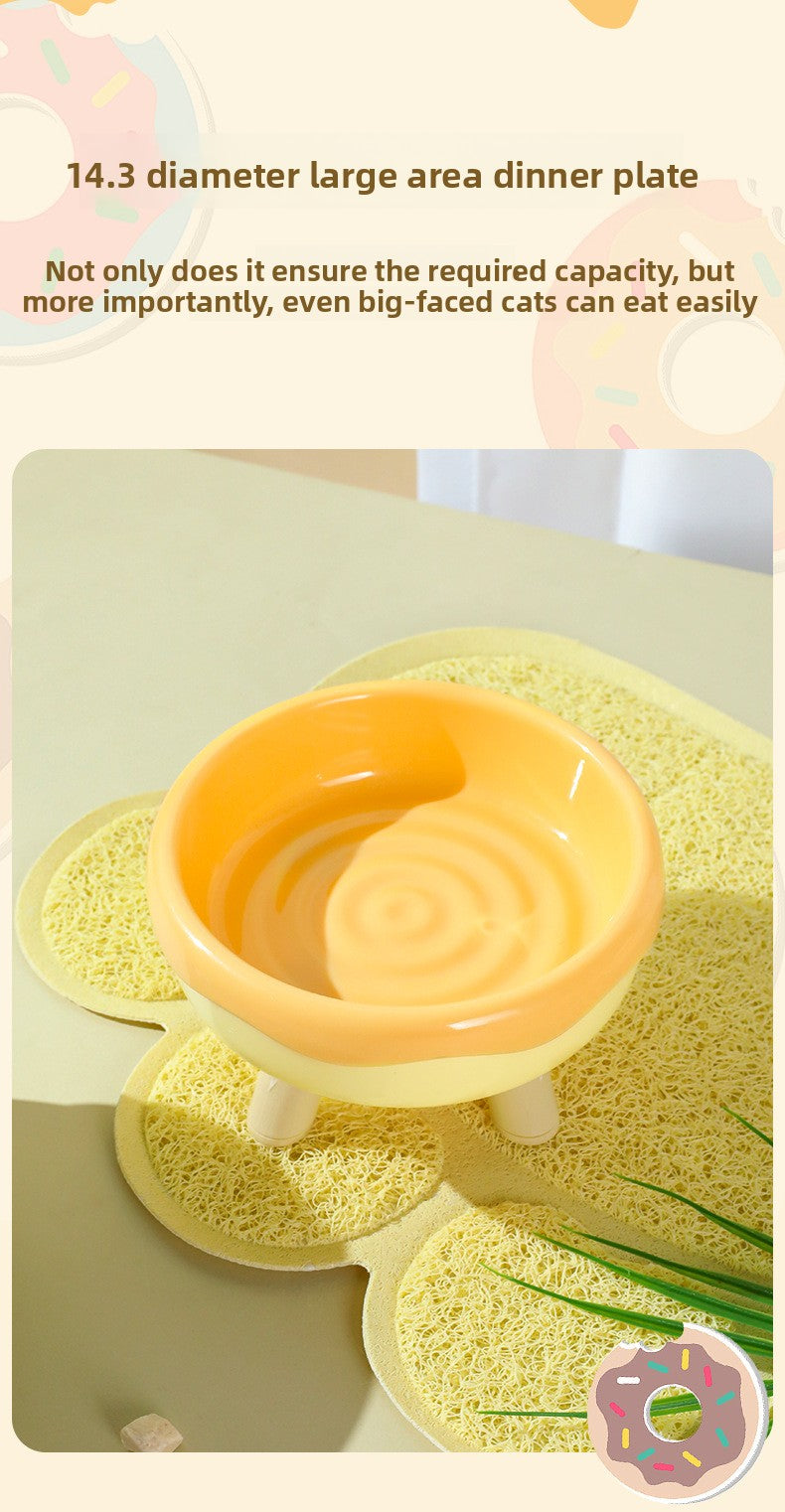 Pipitao 4-Legged Donut Cat Bowl Non-Slip Pet Food Dish Original Boxed Gift for Cats Kitten Feeding Bowl with Elevated Design