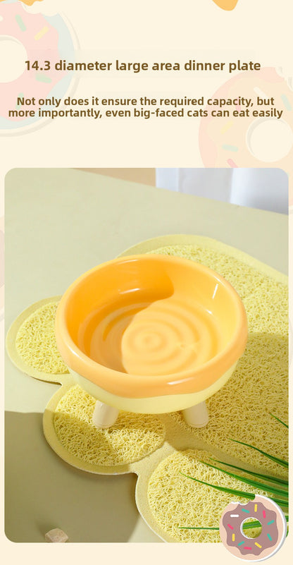 Pipitao 4-Legged Donut Cat Bowl Non-Slip Pet Food Dish Original Boxed Gift for Cats Kitten Feeding Bowl with Elevated Design