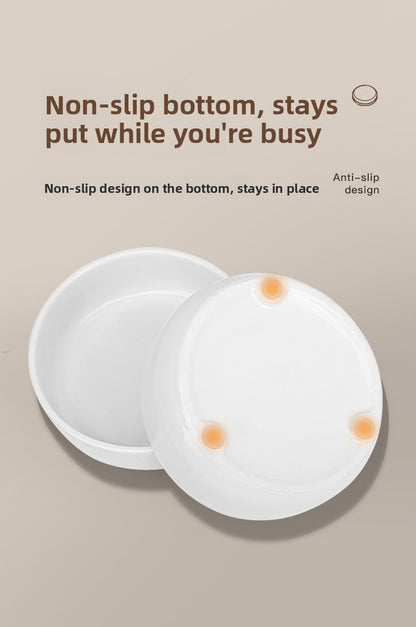 Premium Ceramic Double Pet Bowl Set with Cervical Support Raised Feeder Anti Splash and Tip Proof Design for Cat and Dog Dinner Plates