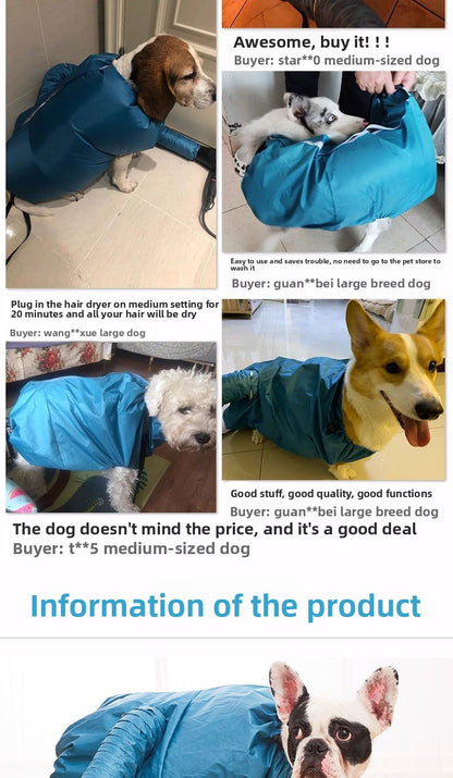 Large Dog Bathing Quick Dry Hair Dryer Box Pet Drying Bag for Cats and Dogs Fast Drying Portable Pet Dryer