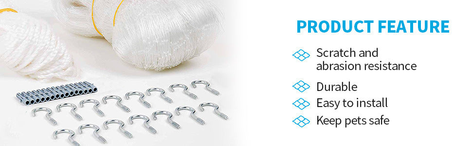 Multi-size Cat Netting Pet Guard Anti-fall Solution for Balcony Window and Stairs