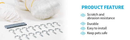 Multi-size Cat Netting Pet Guard Anti-fall Solution for Balcony Window and Stairs