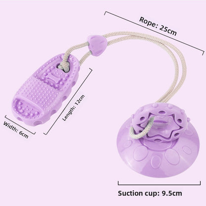 Suction Cup Dog Toy Interactive Treat Dispensing Ball for Medium Dogs Durable Chew Teething Self Entertainment Toy for Boredom Relief and Energy Consumption