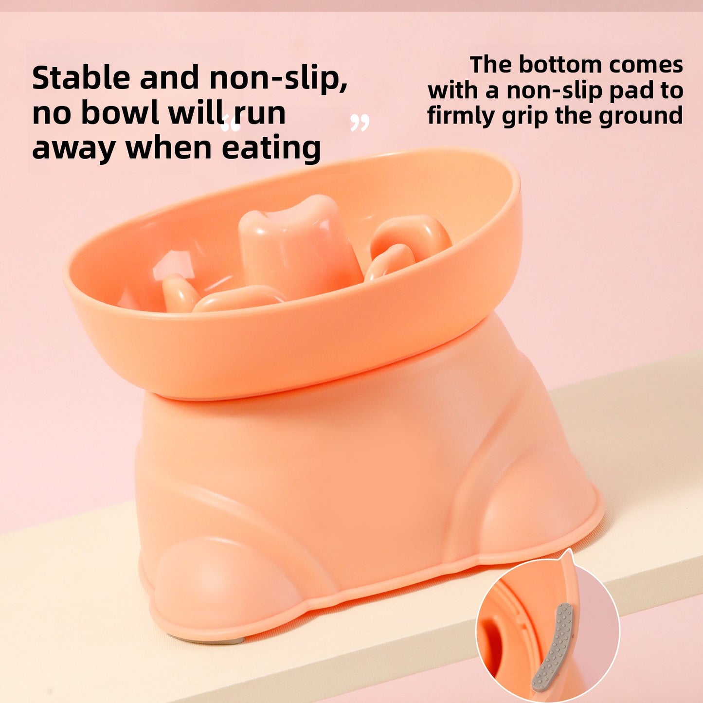 Dog Split Square High Bowl Slow Food Anti Choking Pet Feeding Utensil