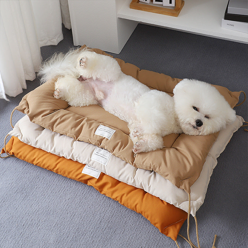 Cozy Ins Style Pet Bed Warm Thickened Marzis Cage Cushion for Dogs Cats Autumn Winter Soft Plush Comfortable Mat Korean Design