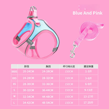 New Pet Vest-Style Pet Harness Reflective Breathable Cat Dog Leash Walking Leash Dropshipping